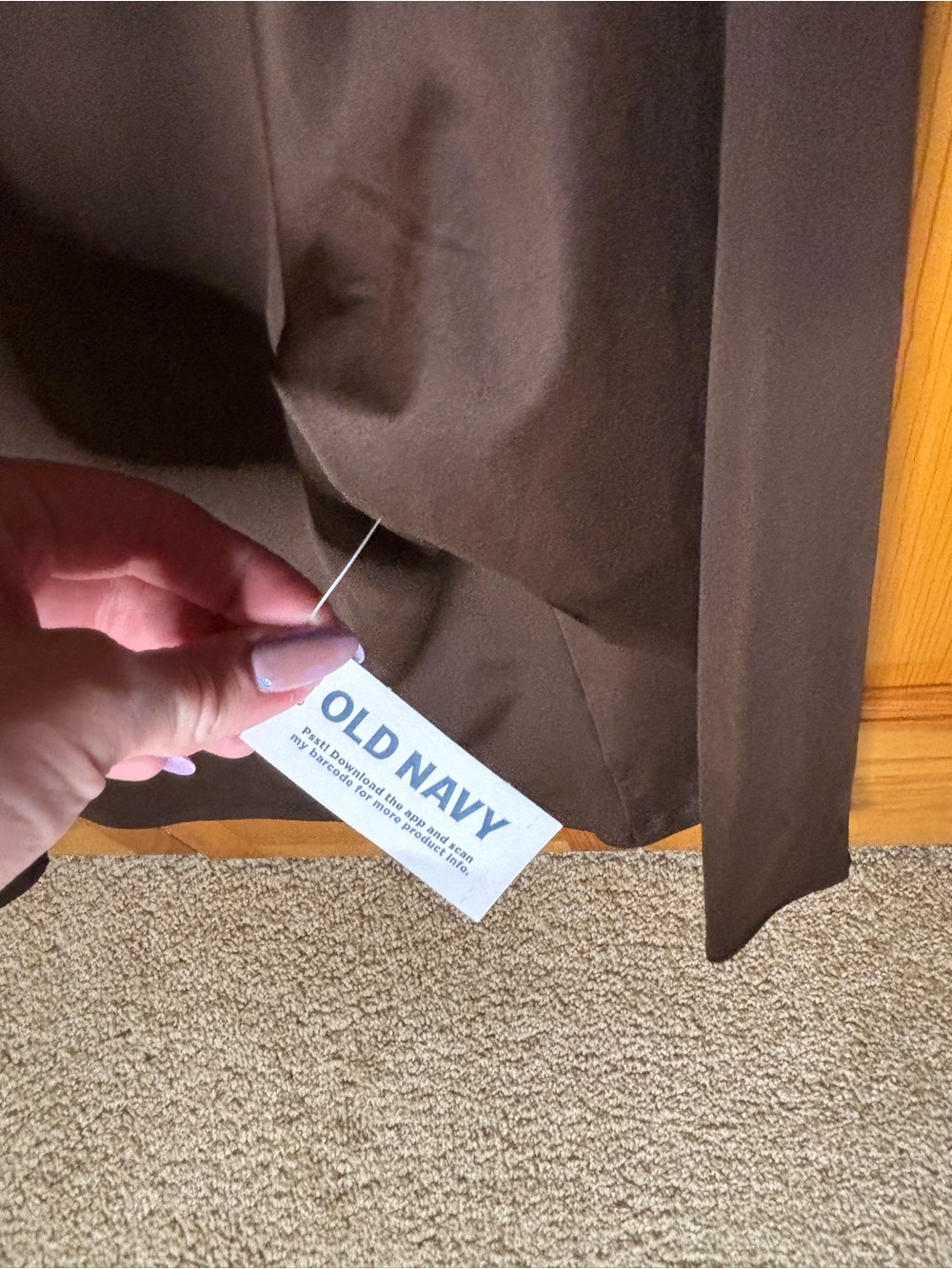Old Navy Dark Brown V-Neck Long Sleeve Top - Picture 3 of 4
